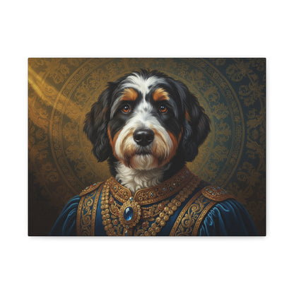 Bernedoodle Renaissance Dog Portrait Canvas Art, Pet Portrait Wall Decor, Animal Lover Gift, Home Decoration, Unique Dog Artwork