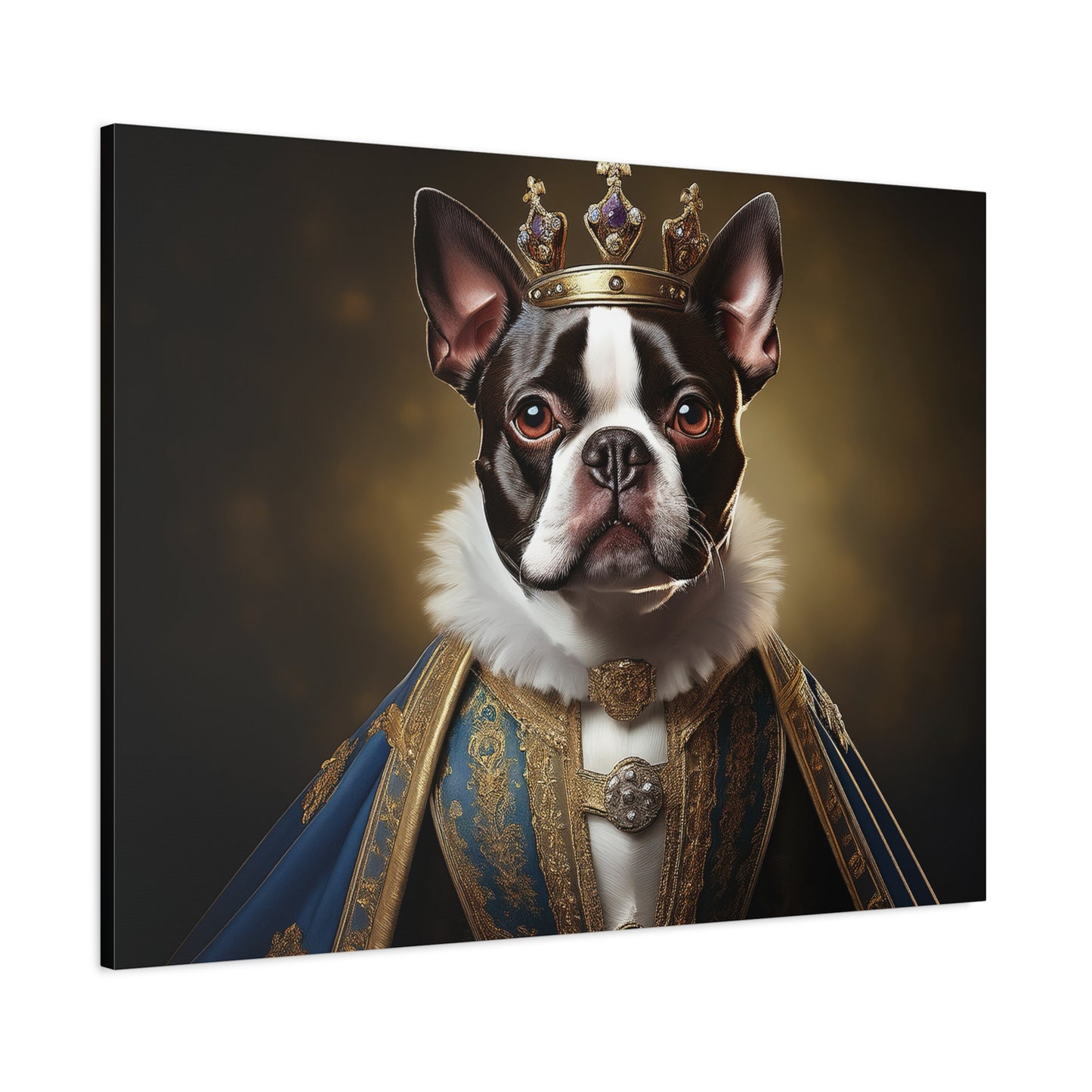 Boston Terrier Renaissance Pet Portrait on Canvas, wall print, wall art, dog portrait, dog art