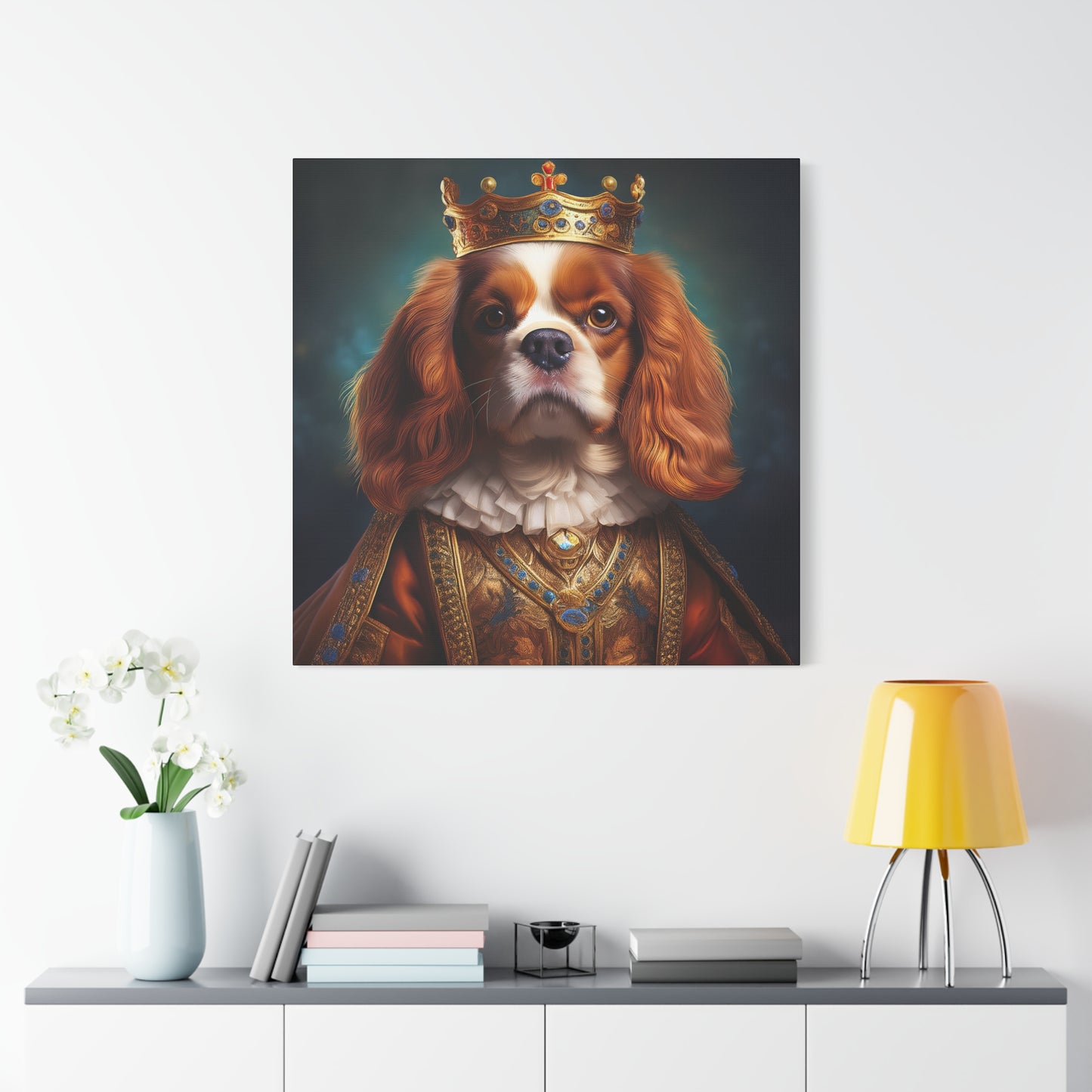 Cavalier King Charles Spaniel Renaissance Pet Portrait on Canvas | Wall art | wall print