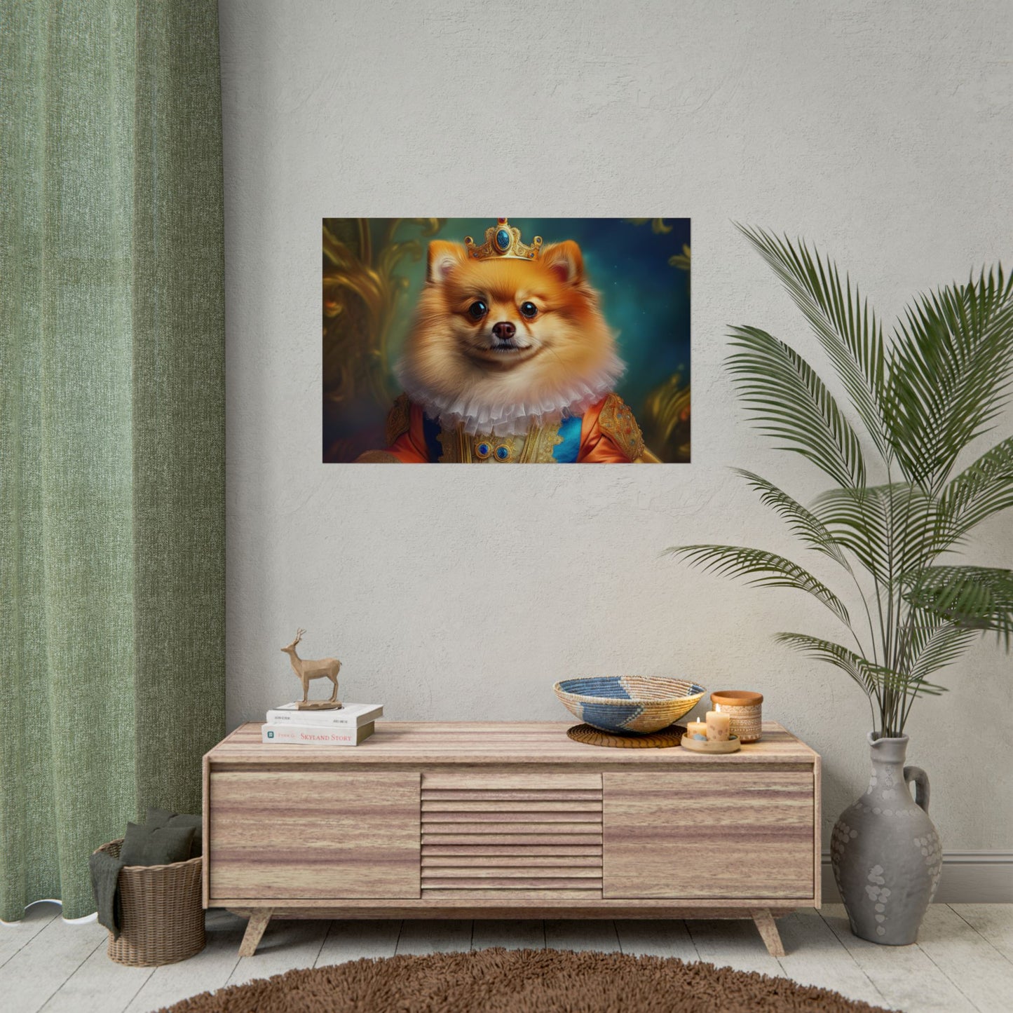 Pomeranian Renaissance Dog Portrait Art Print, Wall Decor Gift, Animal Lover Home Decor, Dog Wall Art