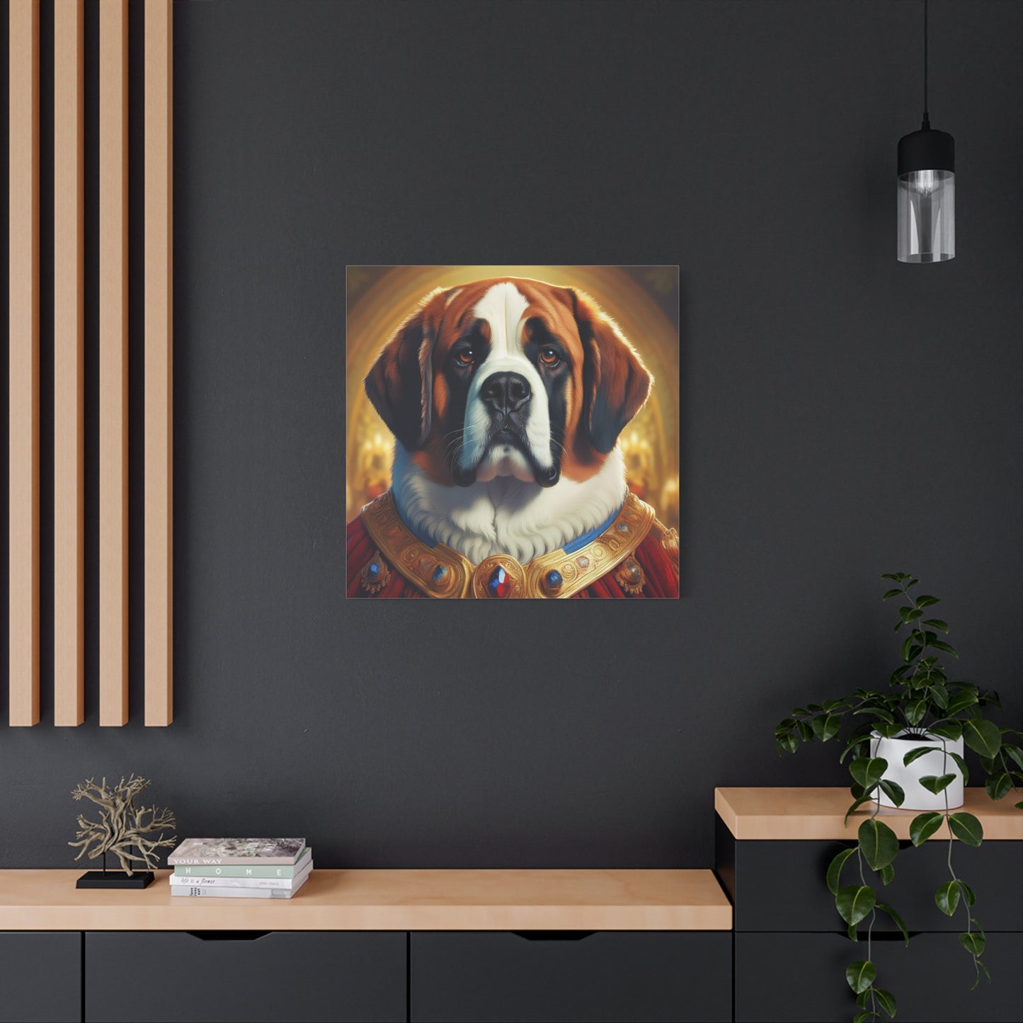 St Bernard Renaissance Portrait - Premium Canvas Wall Art, Dog Portrait, Unique Wall Print