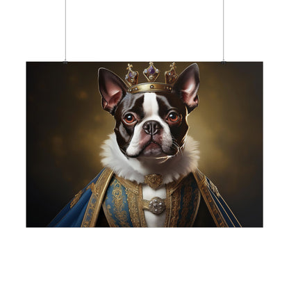 Boston Terrier Renaissance Dog Portrait Art Print, Wall Decor Gift, Animal Lover Home Decor, Dog Wall Art