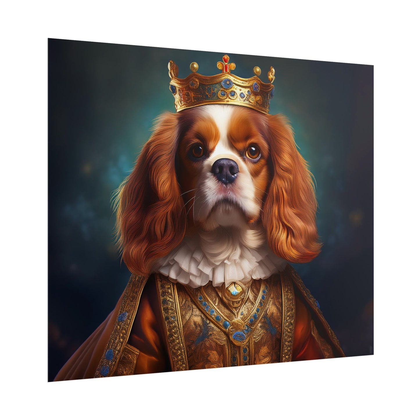 Cavalier King Charles Spaniel Art Pet Portrait Print, Renaissance, Wall Print, Wall Art