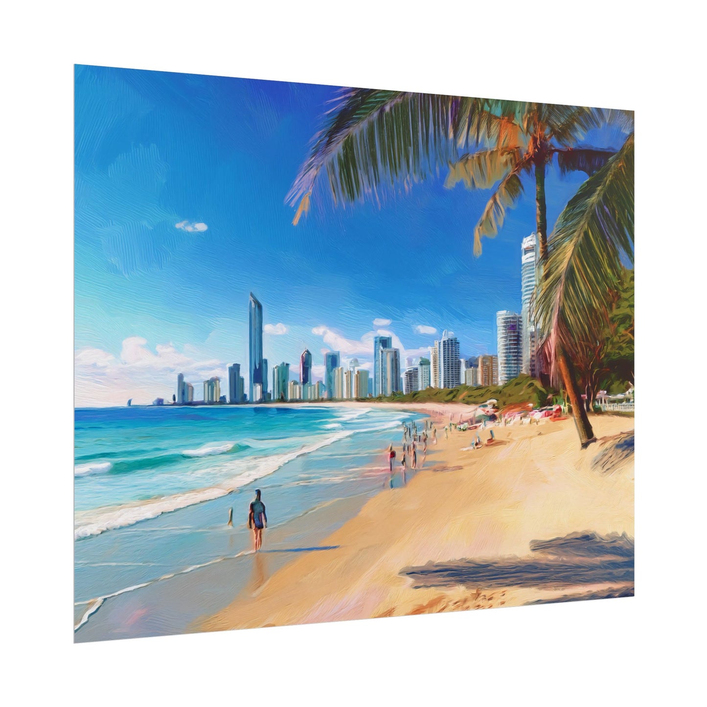Surfers Paradise Beach Australia Coastal Print | Style 1 | Wall Art | Wall Print