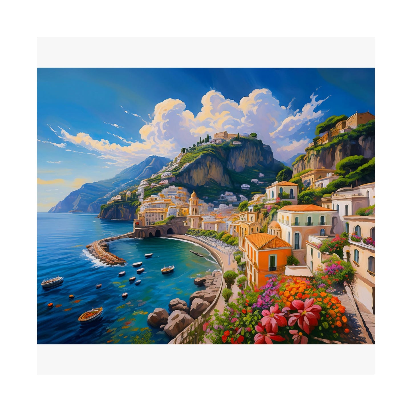 Amalfi Coast Italy Coastal Print | Style 2 | Wall Art | Wall Print