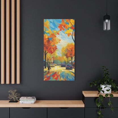 Fall Leaves In the City Painting Canvas Wall Art | Wall Art | Wall Print