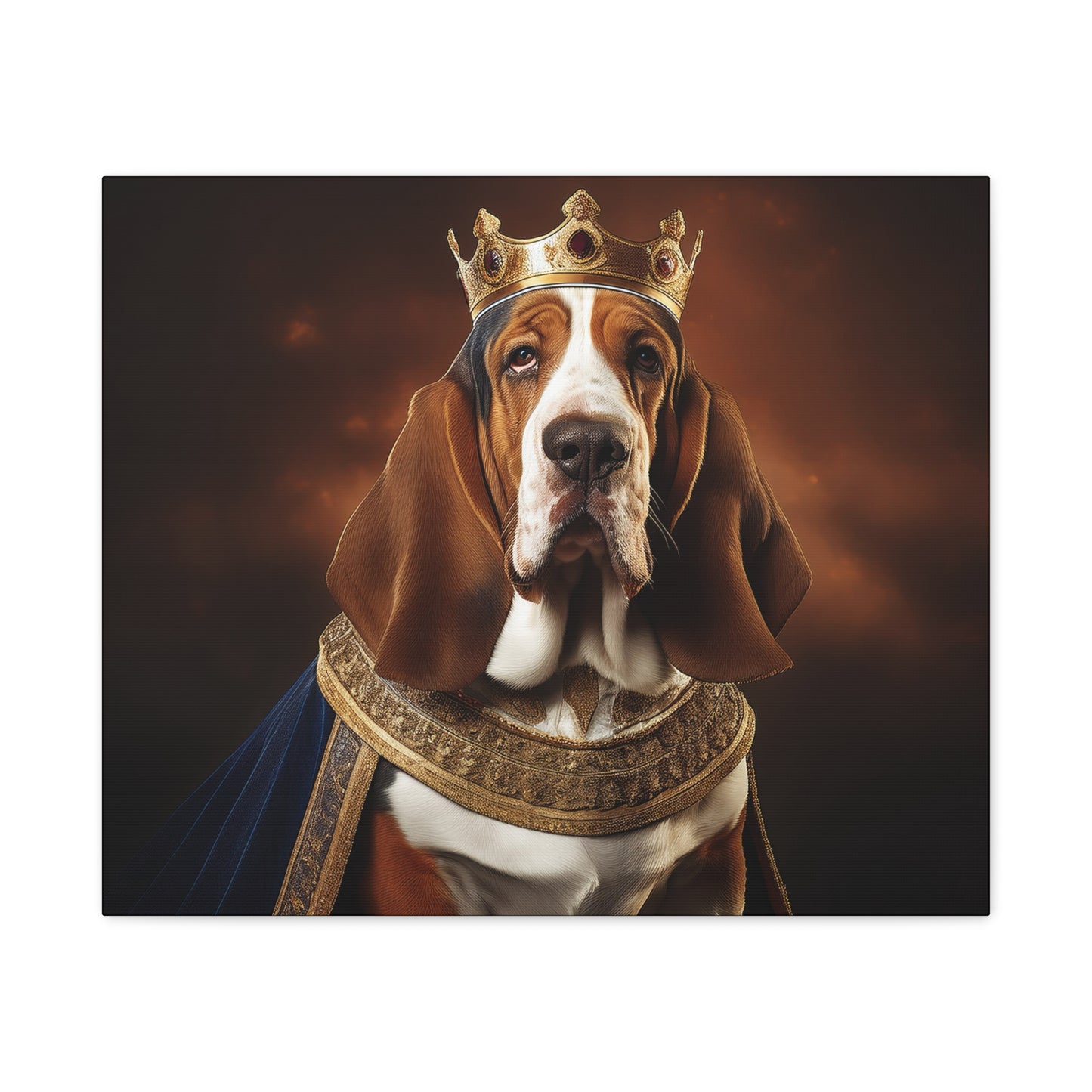 Bassett Hound Renaissance Pet Portrait on Canvas | Wall art | wall print | Dog Art