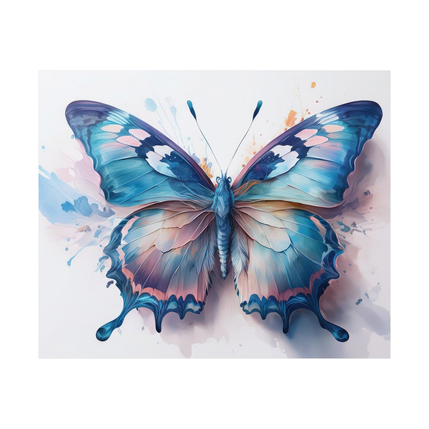 Teal, Blue & Pink Butterfly Alcohol Ink Wall Art |  Butterfly wall art | Wall Art | Wall Print