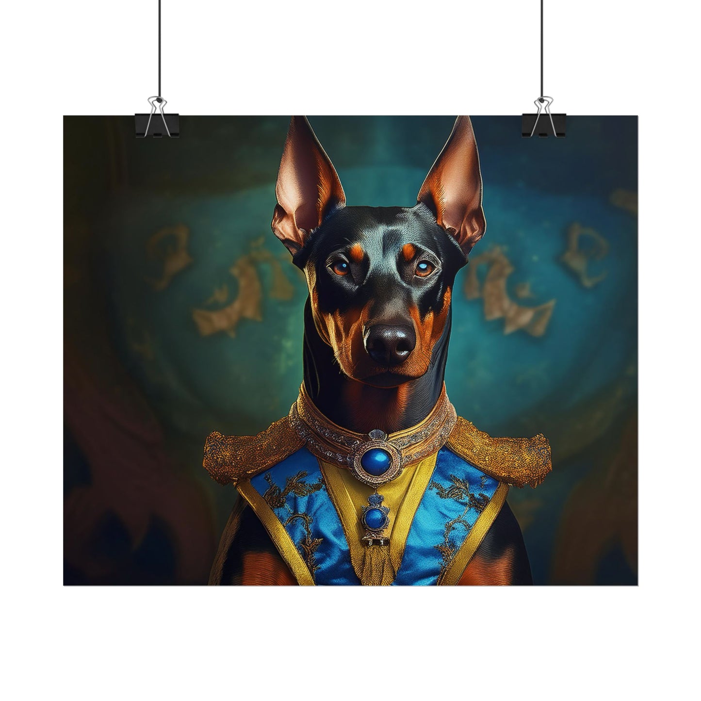 Doberman Pinscher Renaissance  Dog Pet Portrait Print | Wall Art | Wall Print | Dog Art