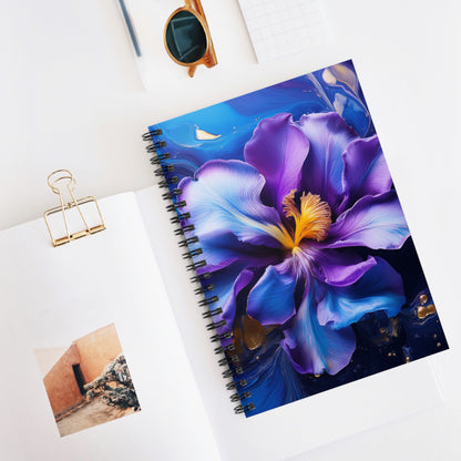 Abstract Iris 3 Floral Spiral Notebook, journaling, notes, diary, sketchbook