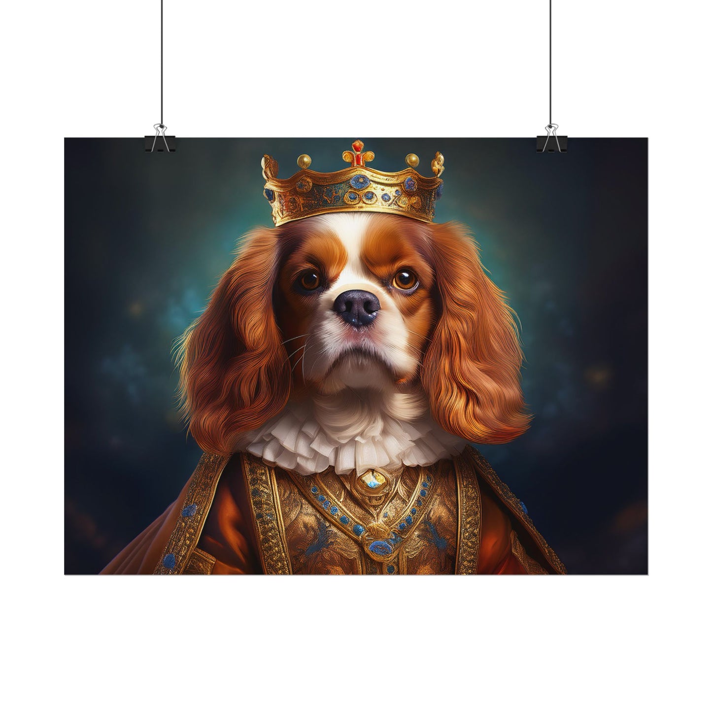 Cavalier King Charles Spaniel Art Pet Portrait Print, Renaissance, Wall Print, Wall Art