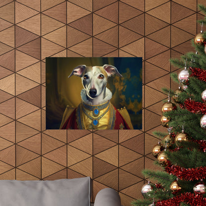 Whippet Dog Renaissance Pet Portrait Print, Whippet Art, Canine Decor, Dog Memorial Gift, wall print, wall art