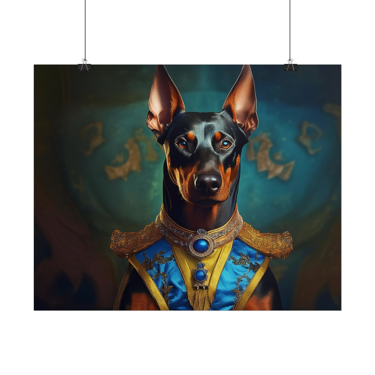 Doberman Pinscher Renaissance  Dog Pet Portrait Print | Wall Art | Wall Print | Dog Art