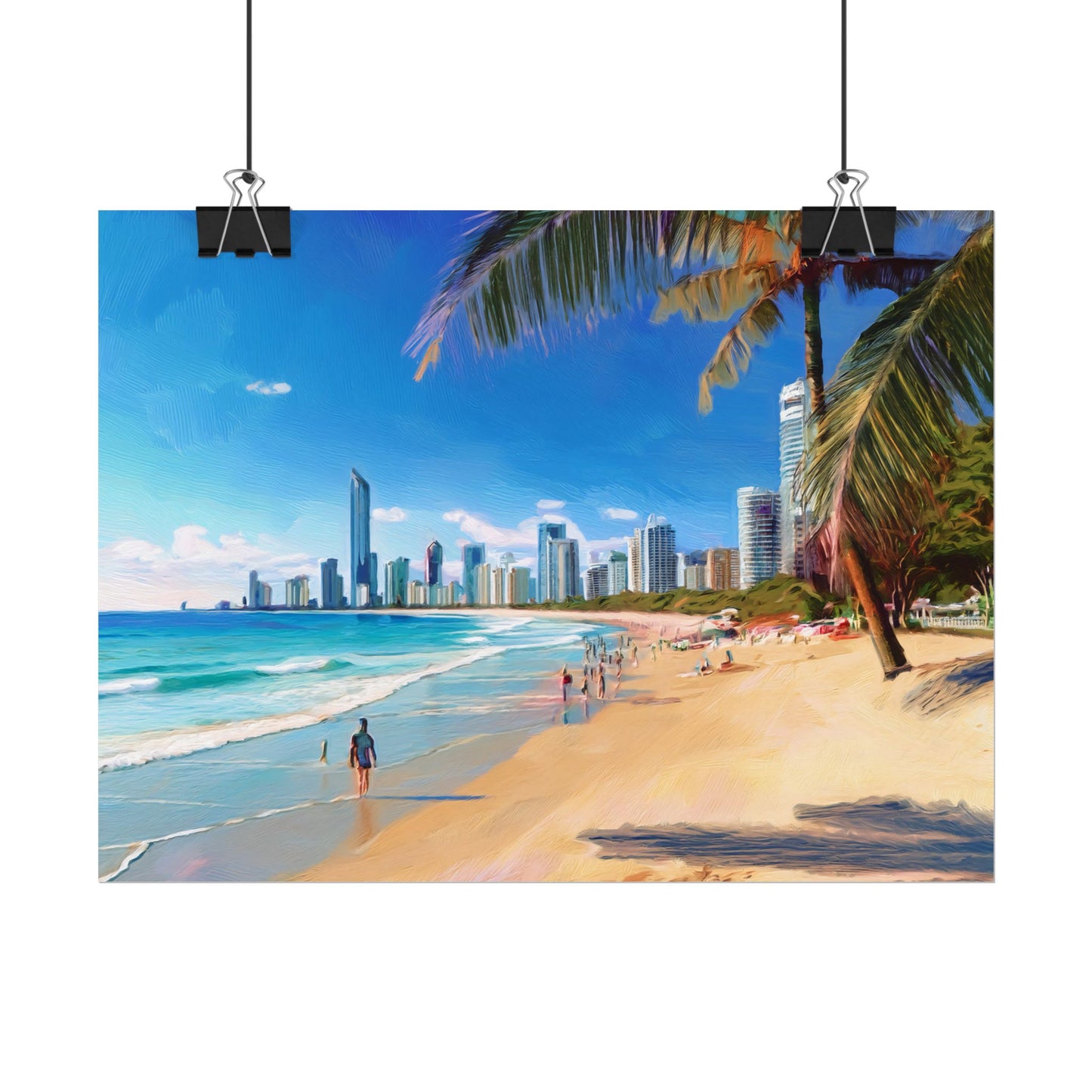 Surfers Paradise Beach Australia Coastal Print | Style 1 | Wall Art | Wall Print