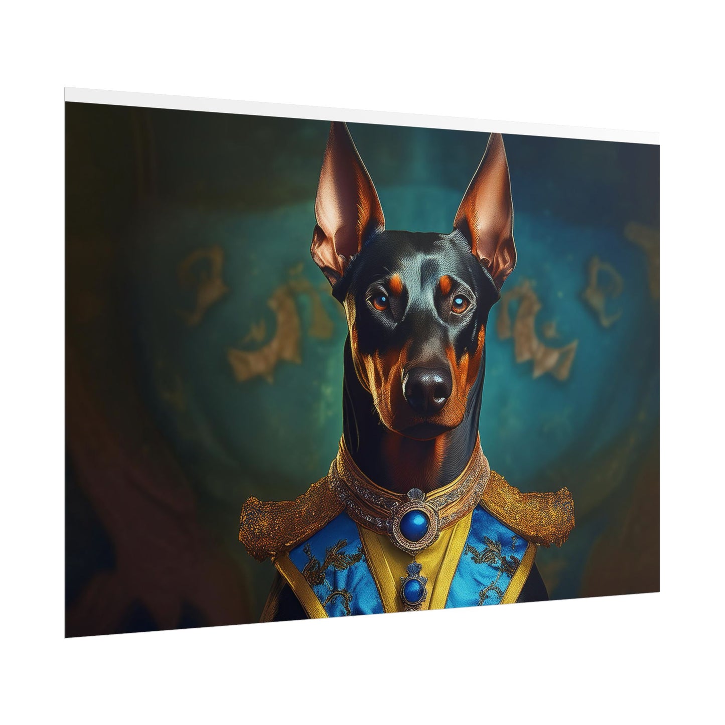 Doberman Pinscher Renaissance  Dog Pet Portrait Print | Wall Art | Wall Print | Dog Art