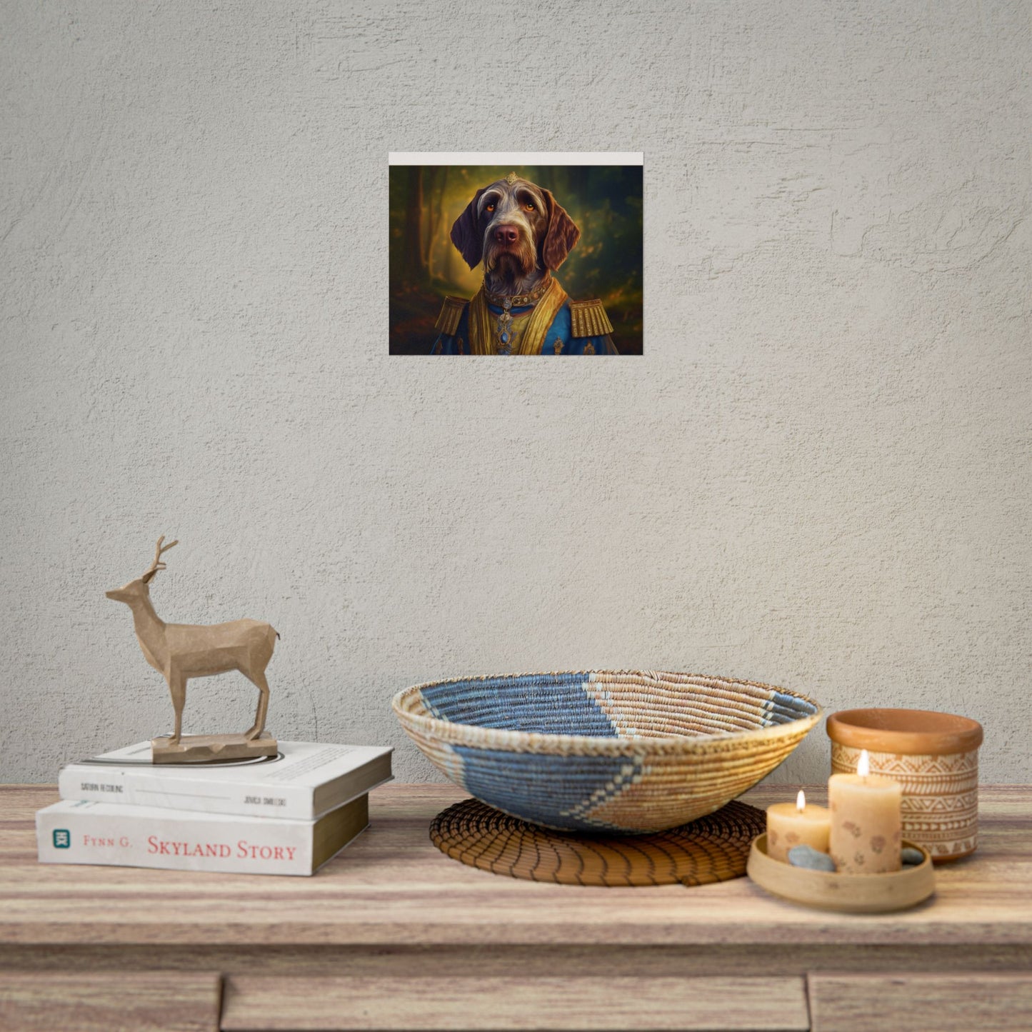 German Wirehaired Pointer Renaissance Pet Portrait Print, Pointer, Dog Lover Wall Art,  Dog Memorial Gift, wall art, wall print, dog print