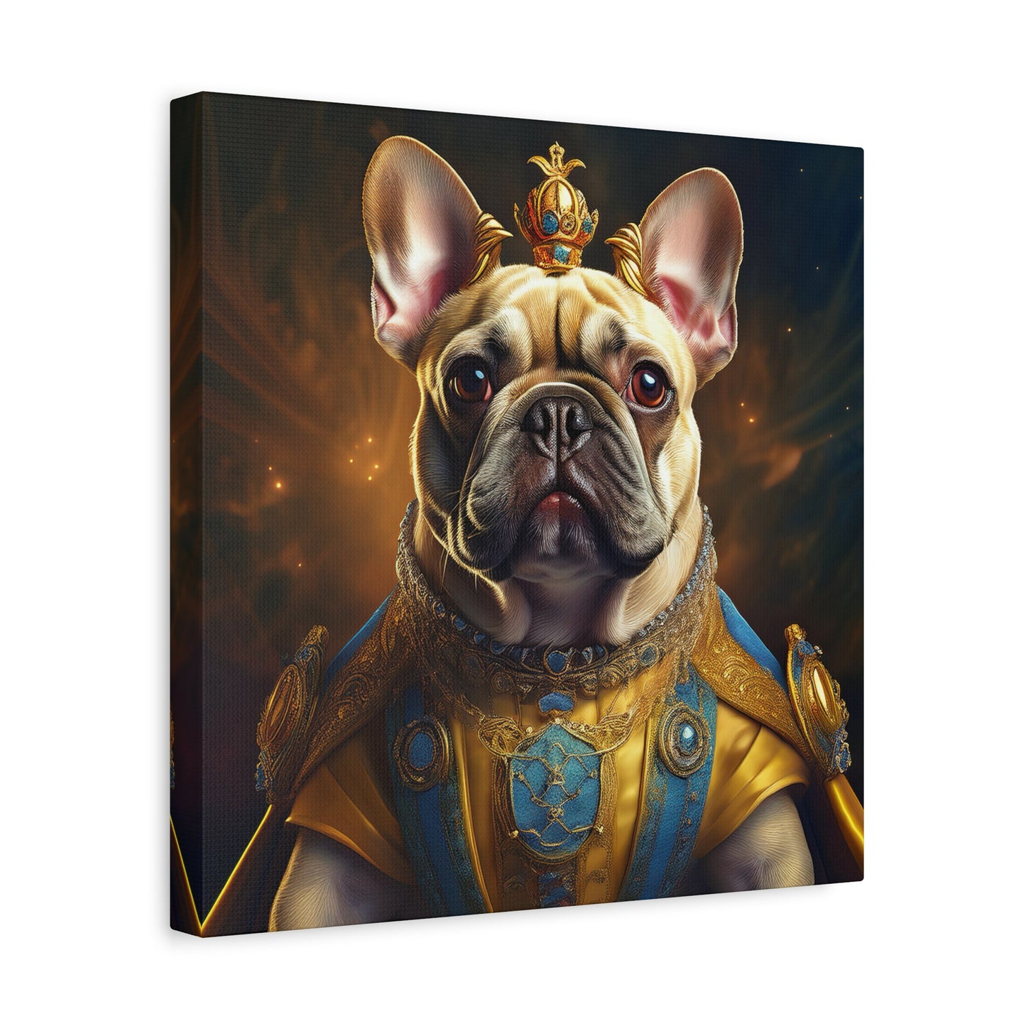 French Bulldog Renaissance Pet Portrait on Canvas | Wall Print | Wall Art | Dog Art