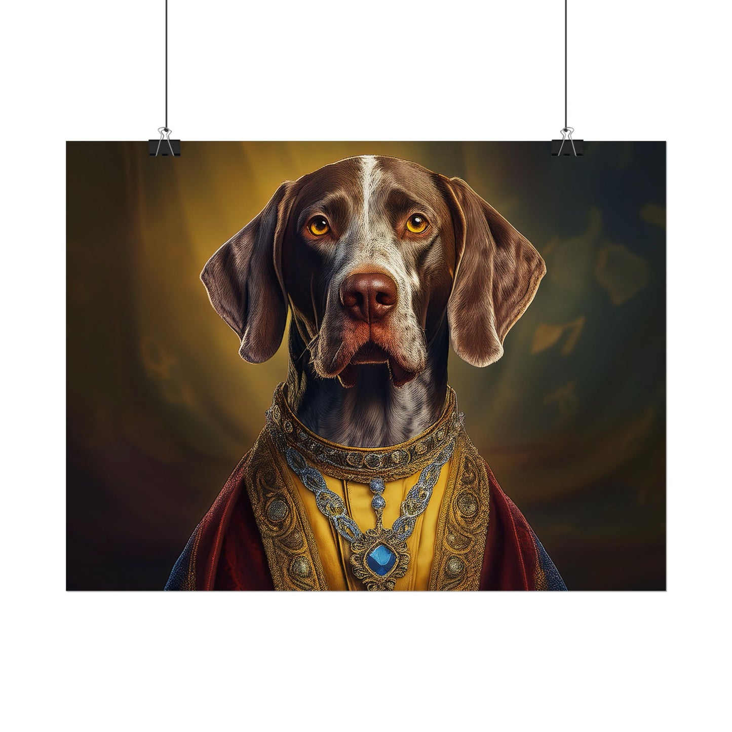 German Shorthaired Pointer Dog Renaissance Pet Portrait, Art Print, Animal Lover gift, Dog Wall Art, wall prints, wall art