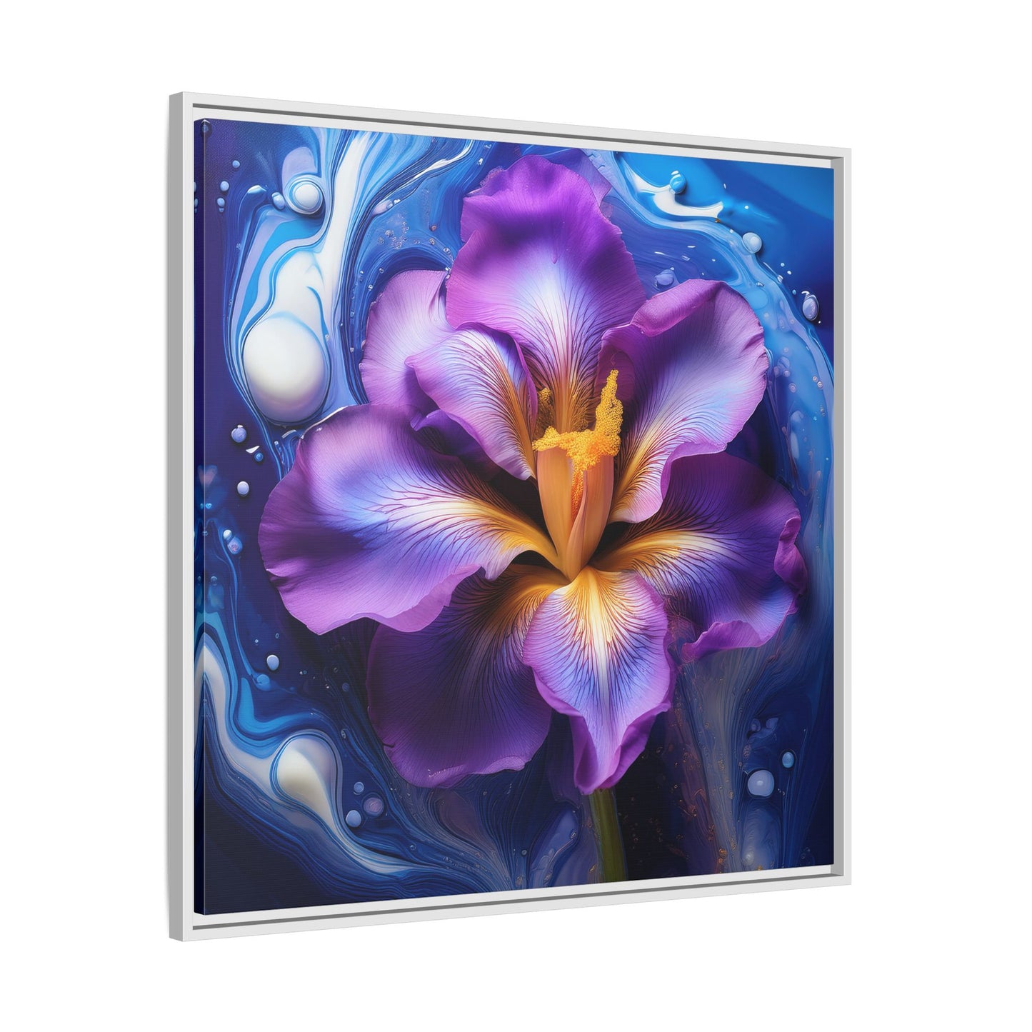 Abstract Iris - Style 2 -  Floral Framed Canvas,  Wall Print, wall art, botanical art
