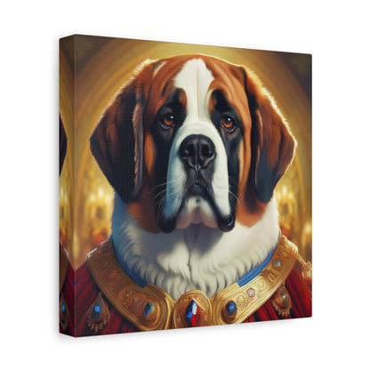 St Bernard Renaissance Portrait - Premium Canvas Wall Art, Dog Portrait, Unique Wall Print