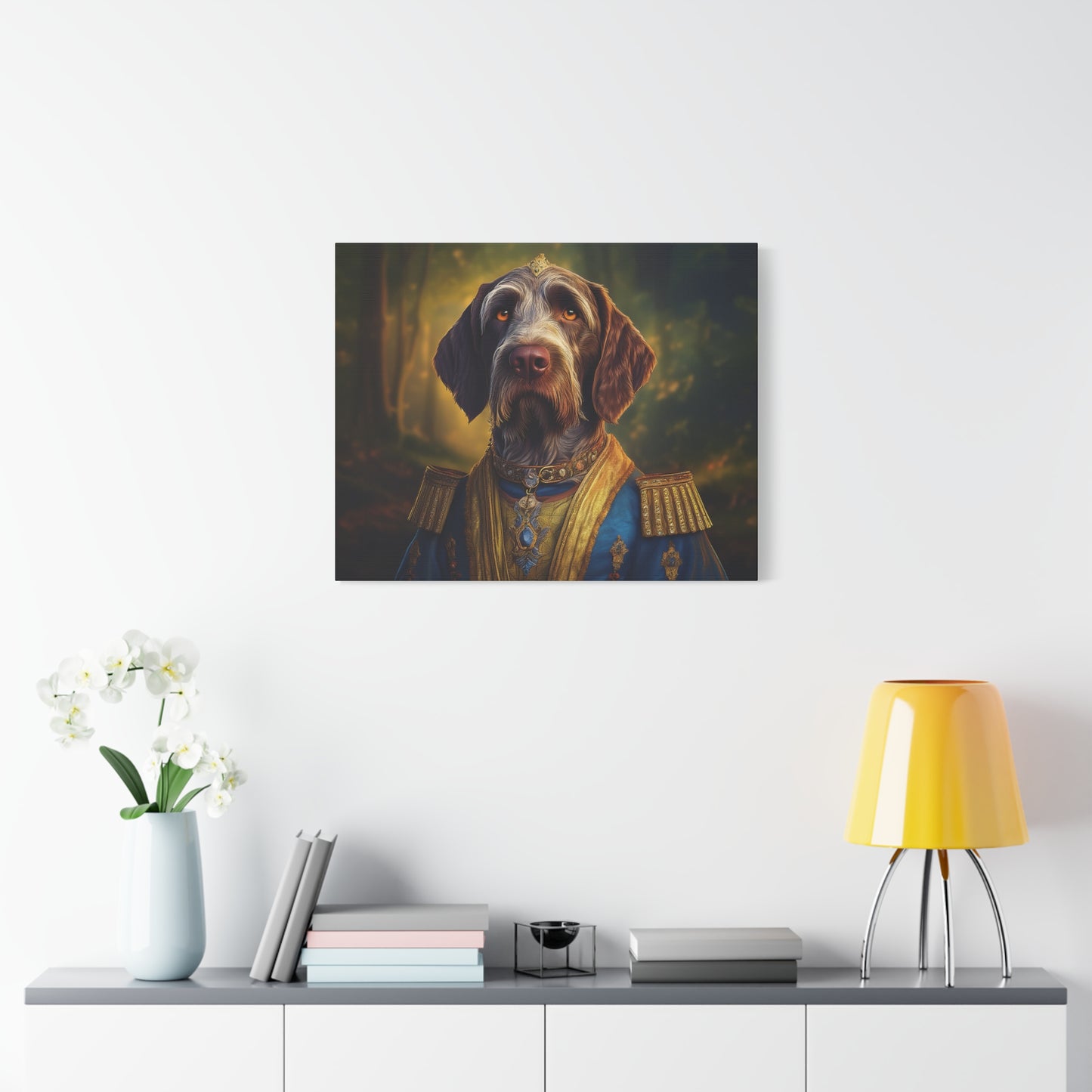 German Wirehaired Pointer Dog Pet Portrait Renaissance - Canvas, wall art, wall print, dog portrait, dog art