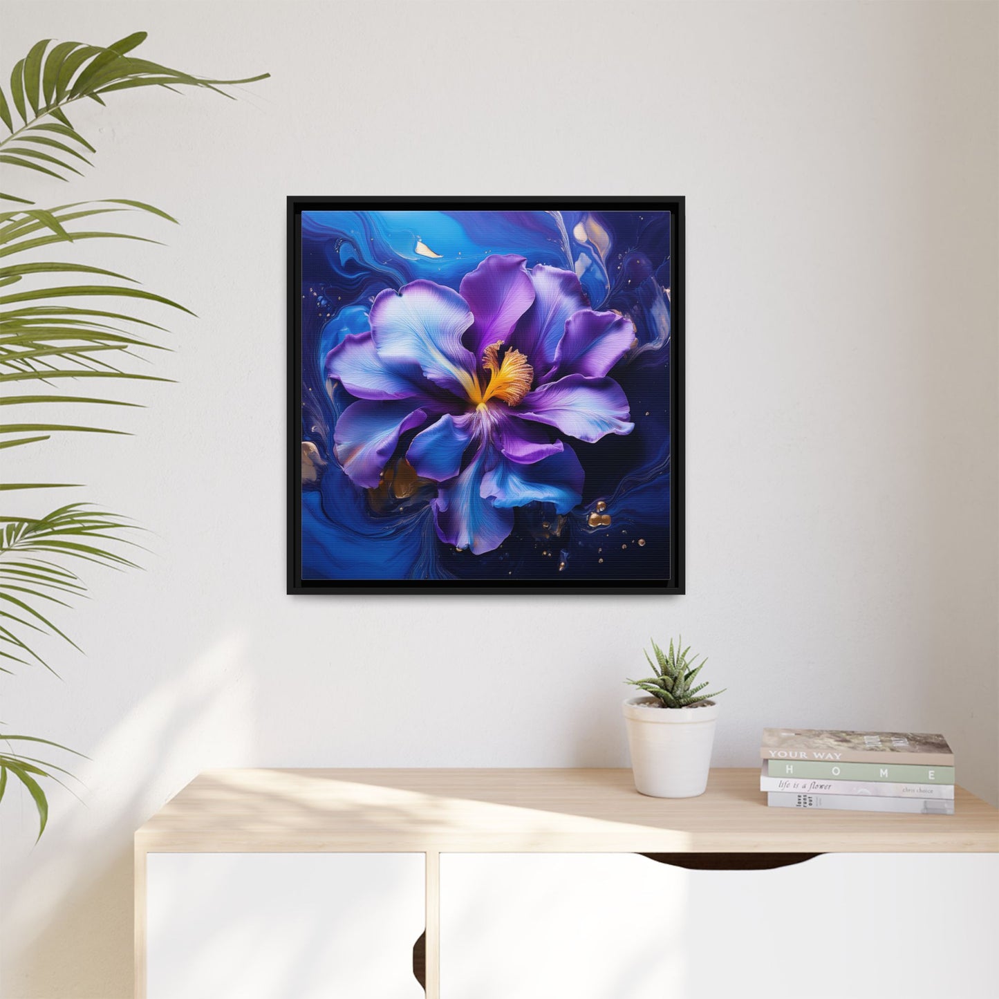 Abstract Iris Floral Square Framed Print - 02