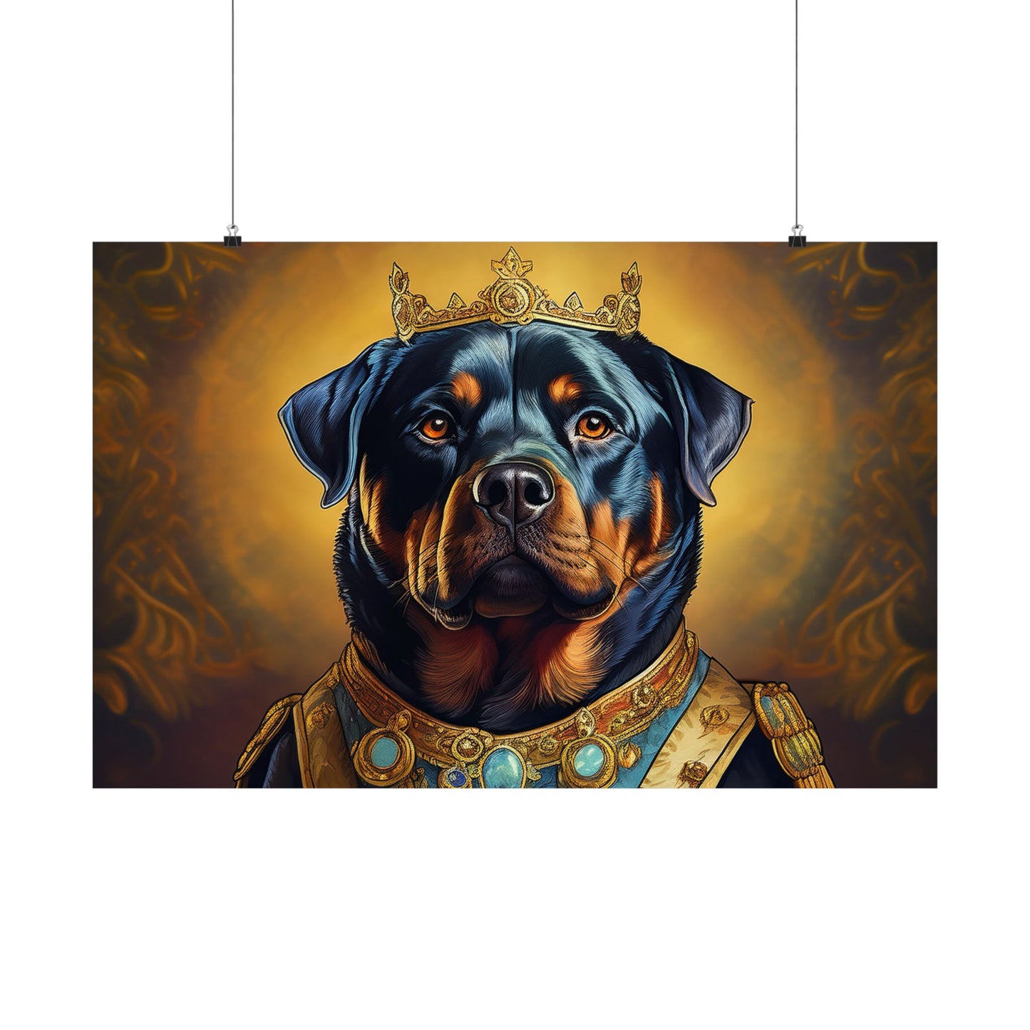 Rottweiler Renaissance Dog Portrait Art Print, Wall Decor Gift, Animal Lover Home Decor, Dog Wall Art