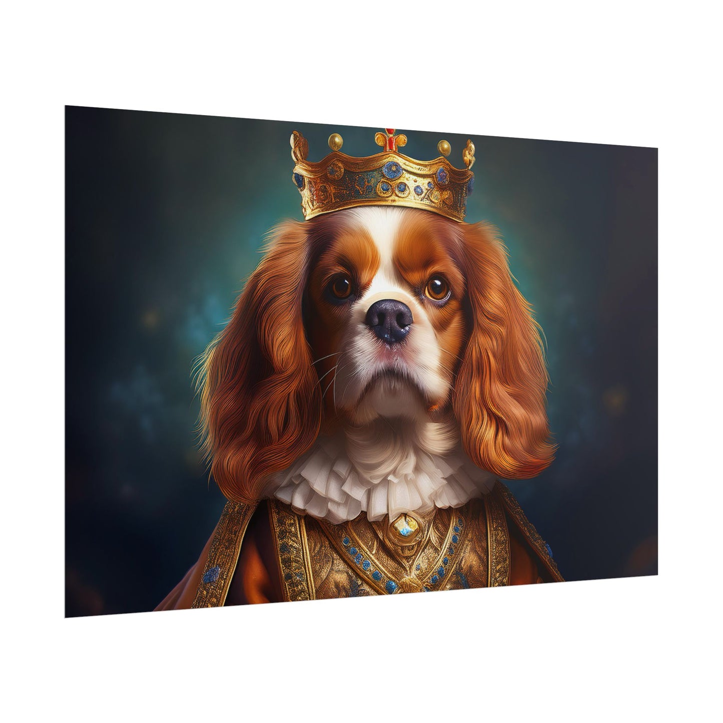 Cavalier King Charles Spaniel Art Pet Portrait Print, Renaissance, Wall Print, Wall Art