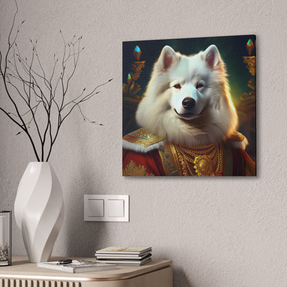 Regal Samoyed Canvas Art, Pet Wall Decor, Dog Portrait, Unique Home Decor, Animal Lover Gift, Noble Canine Wall Art