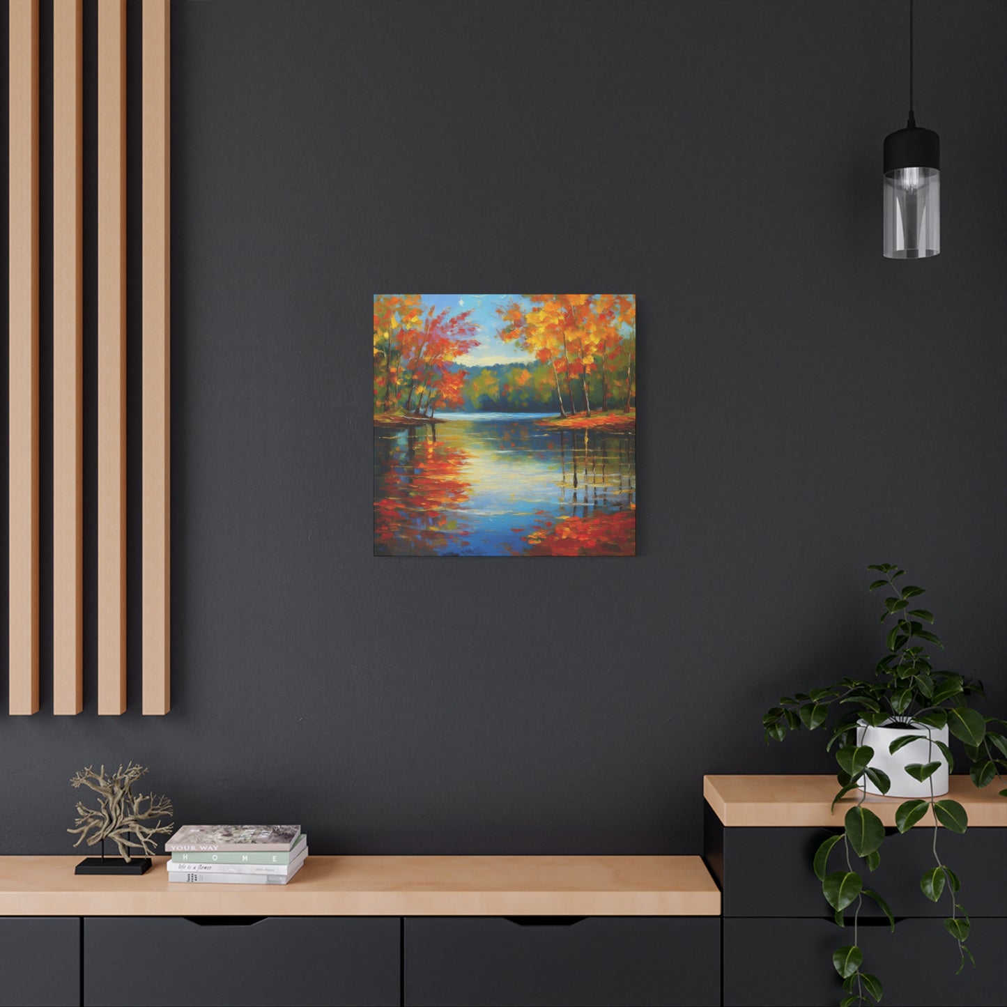 Fall Changing Leaves on a Lake Canvas Print | Style 2 | Wall Art | Wall Print | Fall Decor