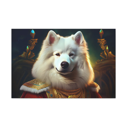 Regal Samoyed Canvas Art, Pet Wall Decor, Dog Portrait, Unique Home Decor, Animal Lover Gift, Noble Canine Wall Art