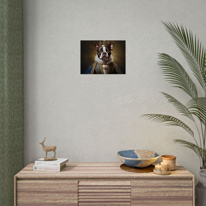 Boston Terrier Renaissance Dog Portrait Art Print, Wall Decor Gift, Animal Lover Home Decor, Dog Wall Art