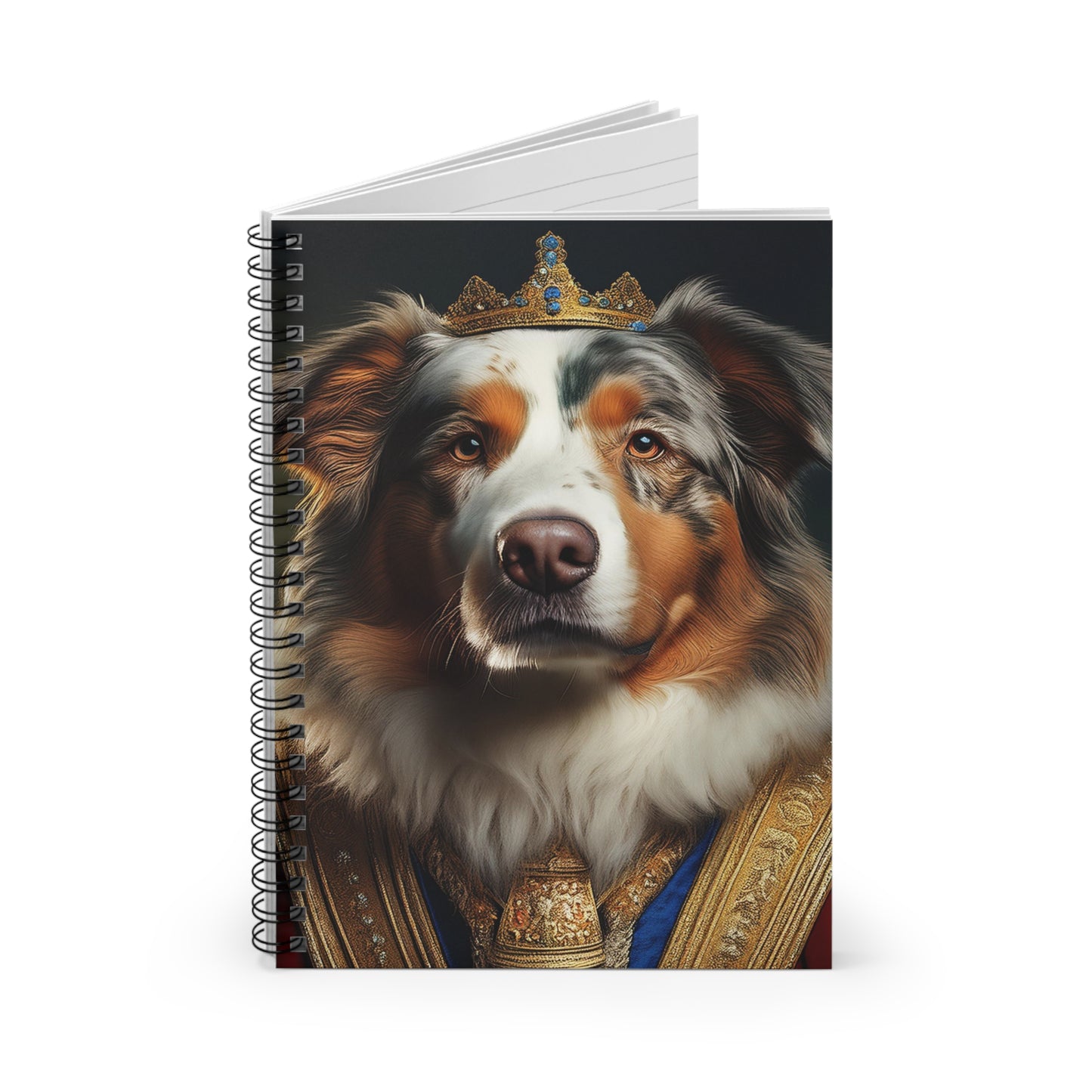 Australian Shepherd Renaissance Dog Portrait Spiral Notebook