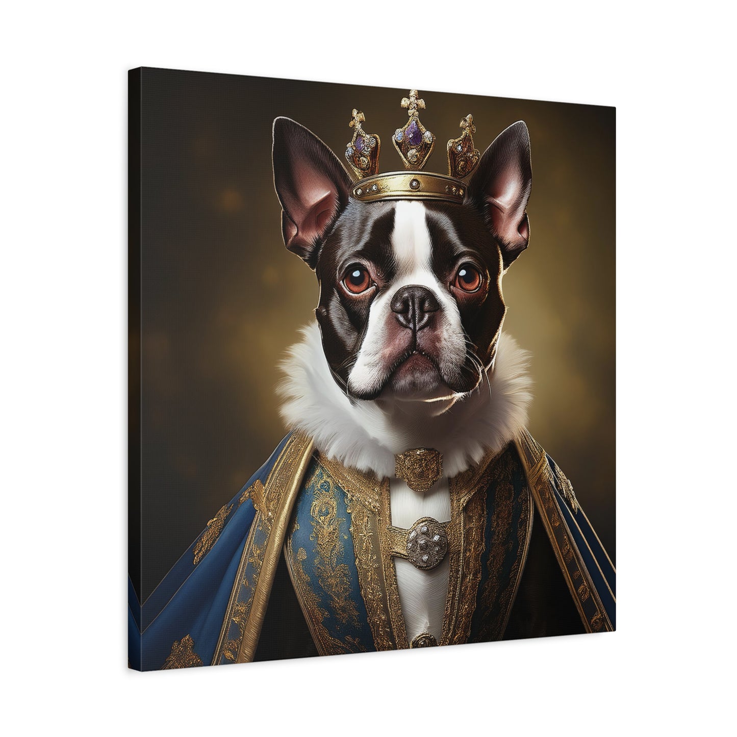 Boston Terrier Renaissance Pet Portrait on Canvas, wall print, wall art, dog portrait, dog art