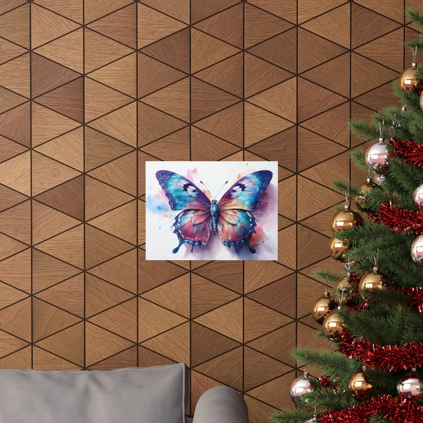 Teal, Blue & Purple Butterfly Alcohol Ink Wall Art |  Butterfly wall art | Wall Art | Wall Print