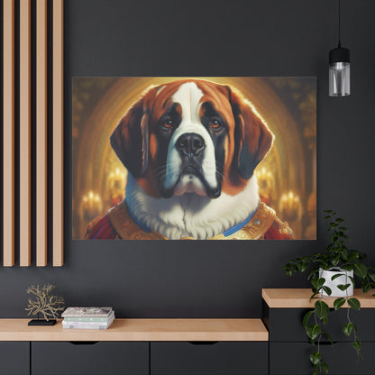 Regal Saint Bernard Renaissance Dog Portrait Canvas Art, Dog Lover Wall Décor, Pet Portrait, Home Decoration, Gift for Pet Owners, Animal Art