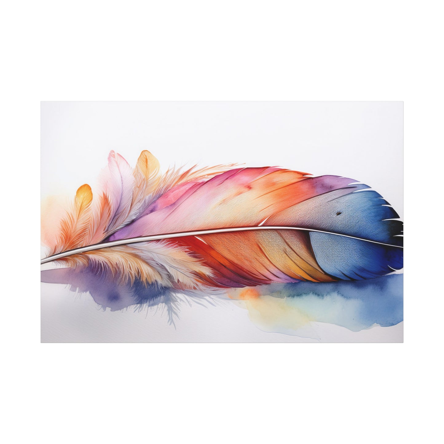 Rainbow Feather Watercolor Canvas Print - 3 | Elegant Wall Art & Prints | Unique Home Decor | Wall Print | Wall Art