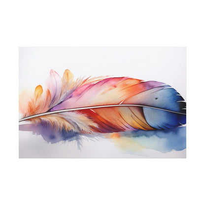 Rainbow Feather Watercolor Canvas Print - 3 | Elegant Wall Art & Prints | Unique Home Decor | Wall Print | Wall Art