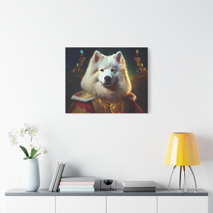 Samoyed Renaissance Pet Portrait on Canvas, wall art, wall print, dog portrait, dog art