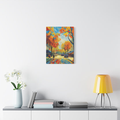 Fall Leaves In the City Painting Canvas Wall Art | Wall Art | Wall Print