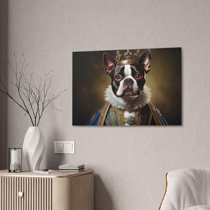 Boston Terrier Renaissance Pet Portrait on Canvas, wall print, wall art, dog portrait, dog art
