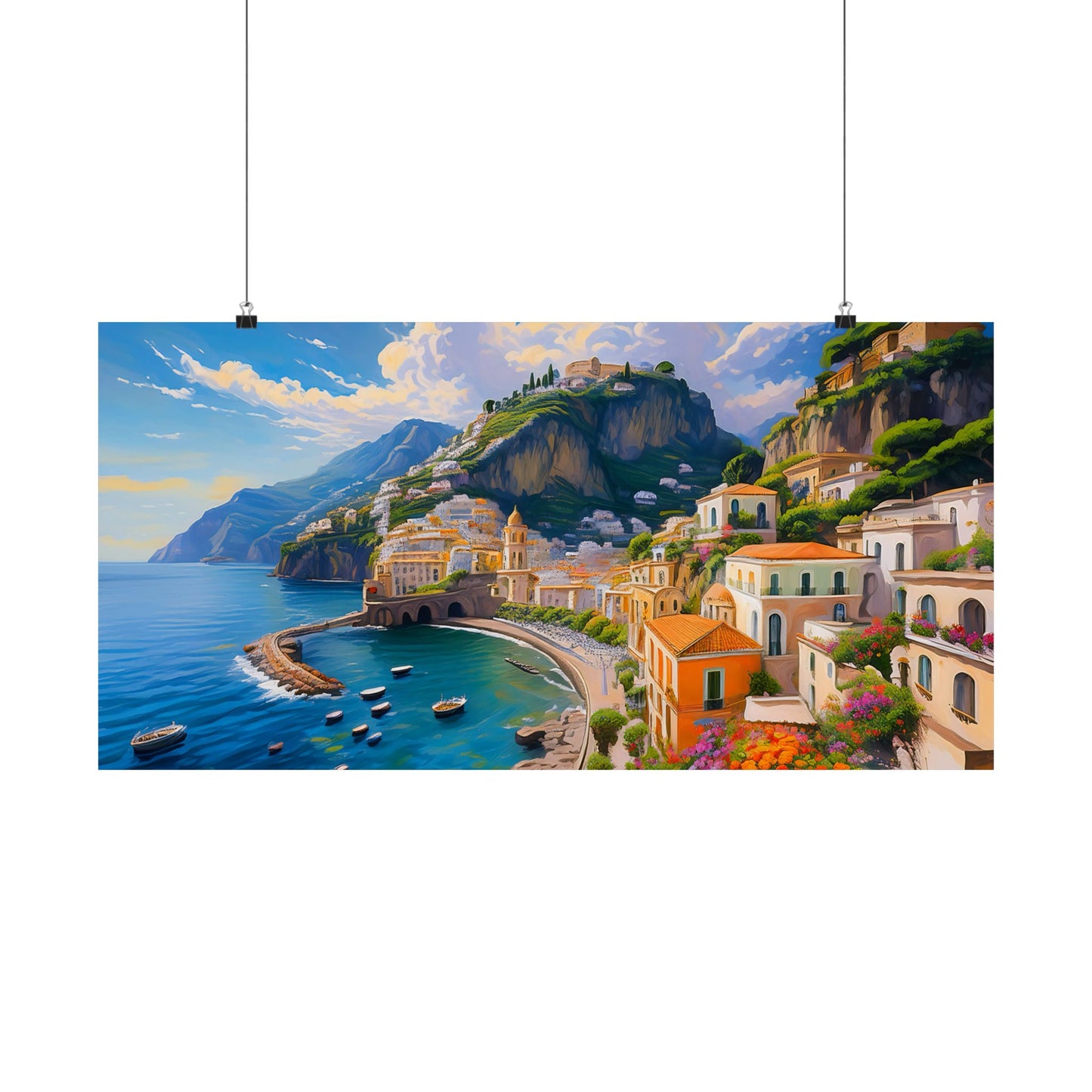 Amalfi Coast Italy Coastal Print | Style 2 | Wall Art | Wall Print