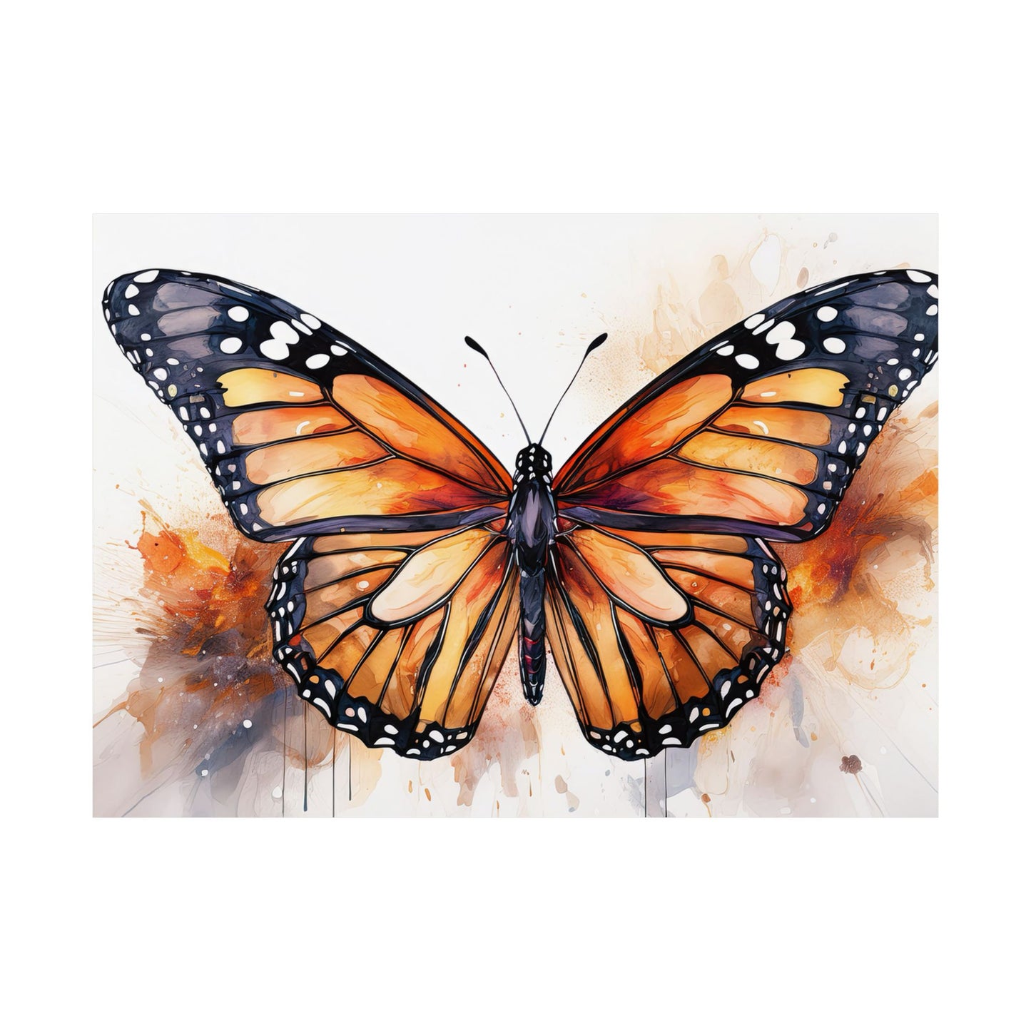 Orange Butterfly Alcohol Ink Wall Art | Butterfly wall art | Wall Art | Wall Print