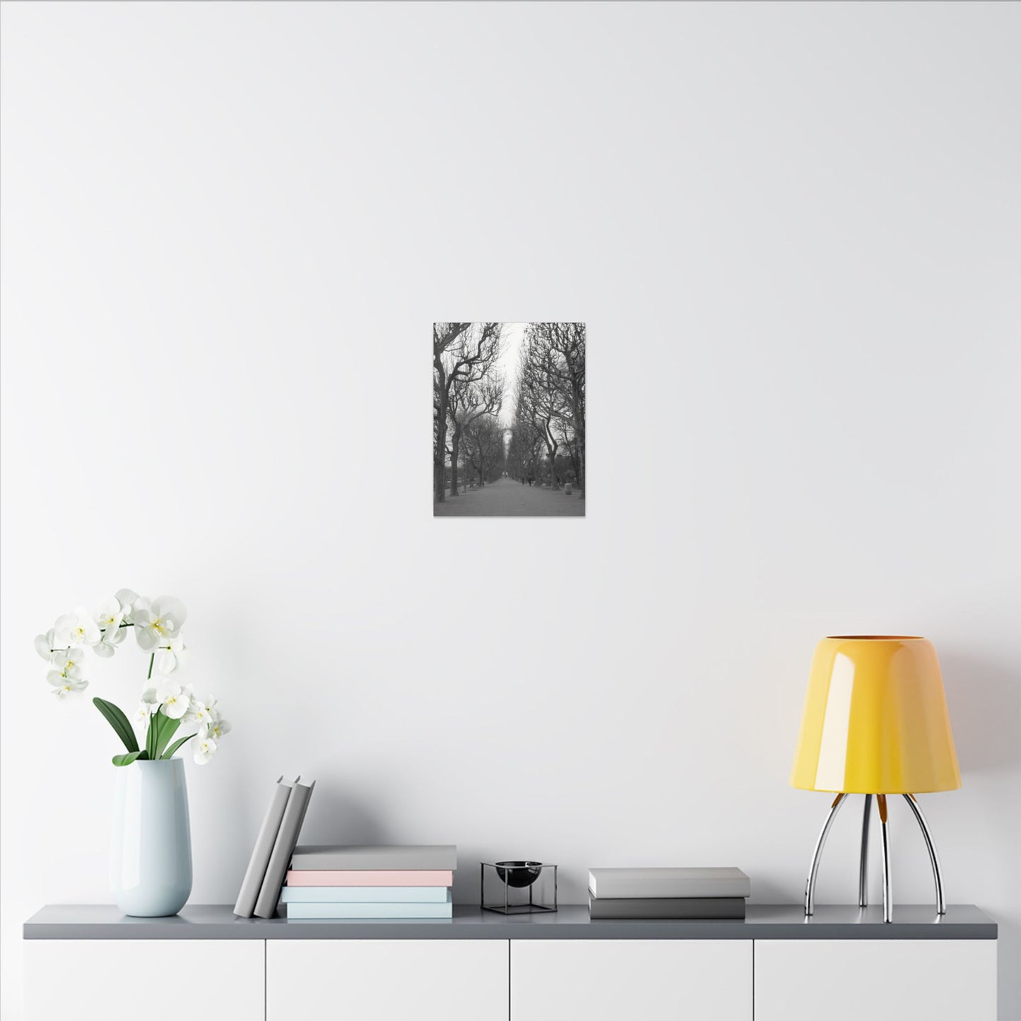 Paris Pathway Canvas Art  Print - Black and White Tree Wall Print | Wall Art | Wall Print