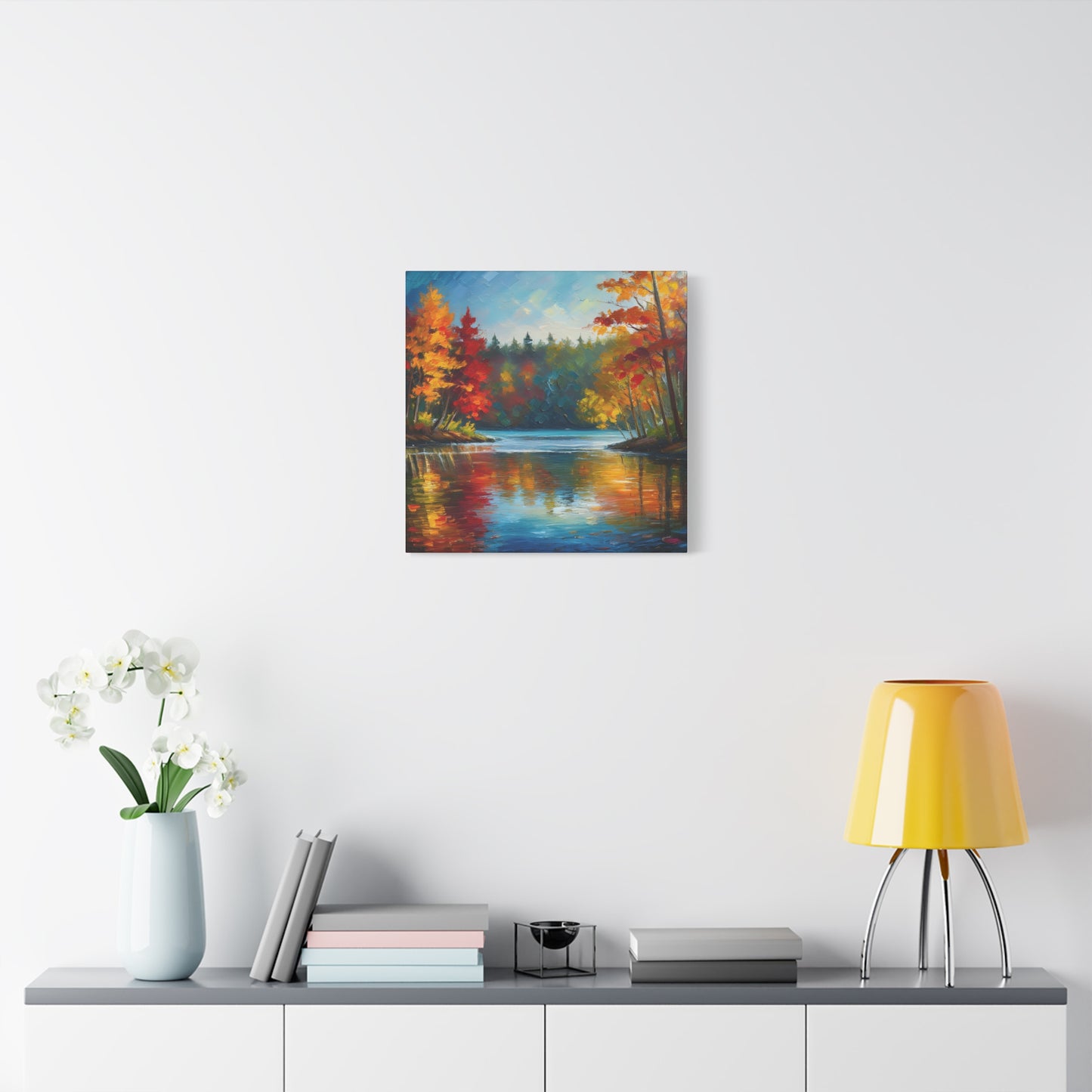 Fall Leaves on the Lake on Canvas | wall art |  wall print