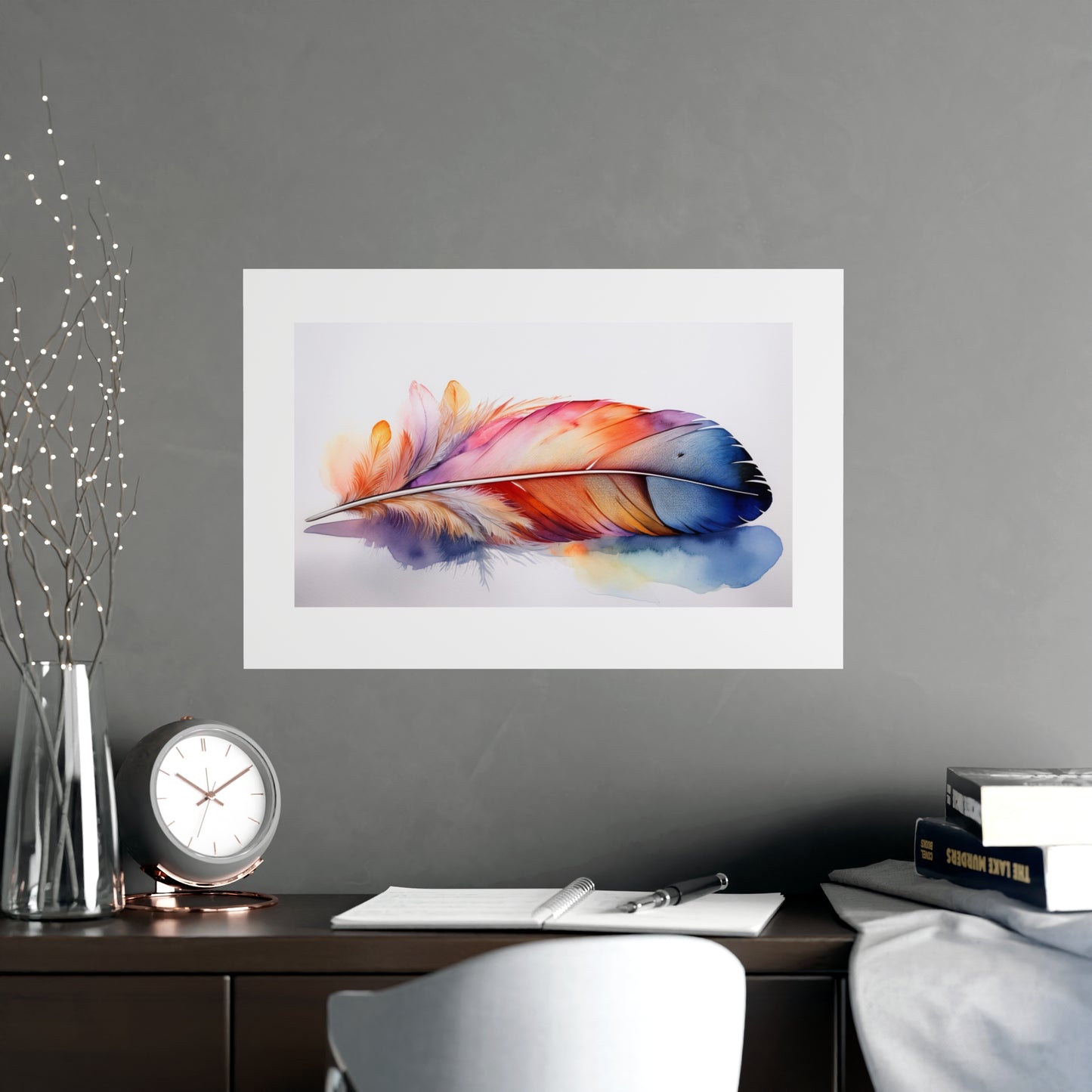Rainbow Feather Watercolor Print - 3 | Elegant Wall Art & Prints | Unique Home Decor | Wall Print | Wall Art