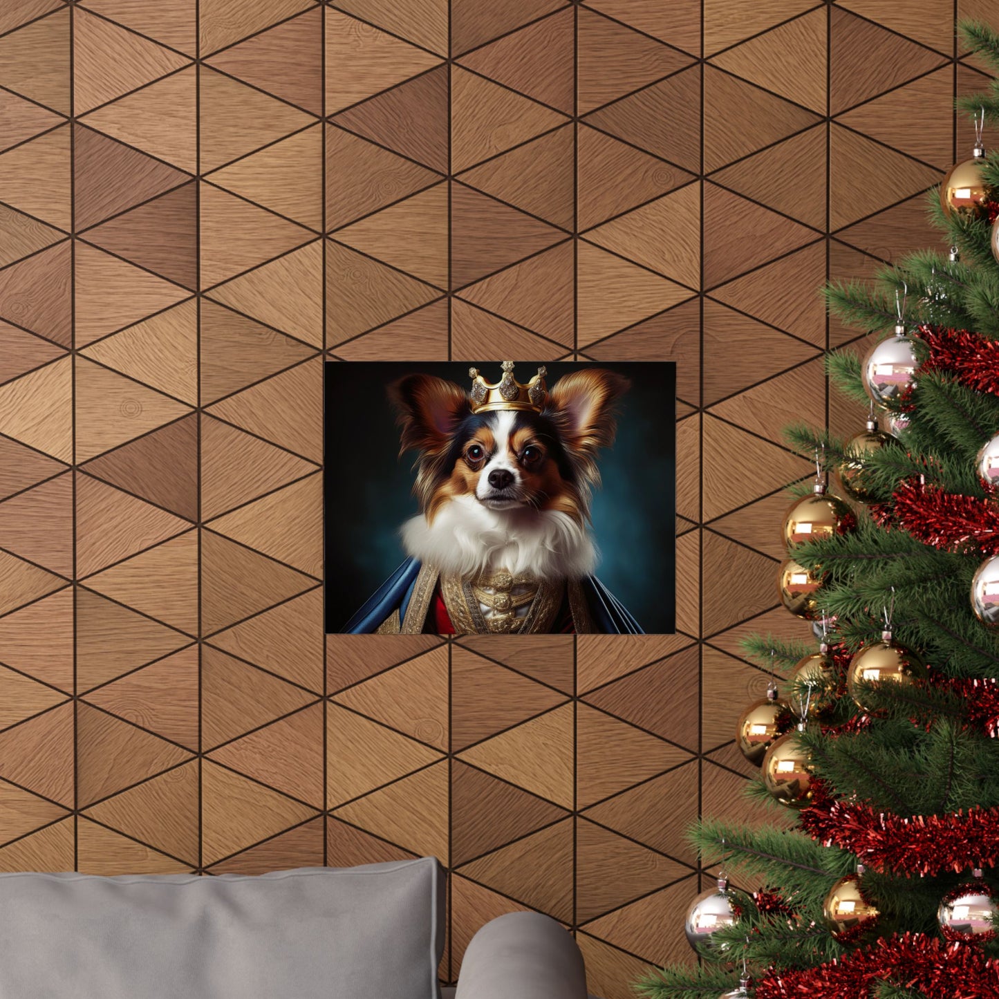 Papillon Renaissance Pet Portrait Print, Papillon Art Print, wall art, wall print
