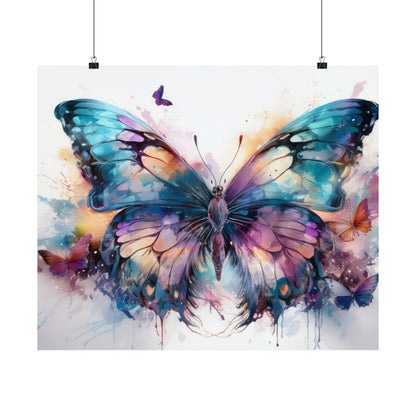 Teal, Orange & Purple Butterfly Alcohol Ink Wall Art | Butterfly wall art | Wall Art | Wall Print