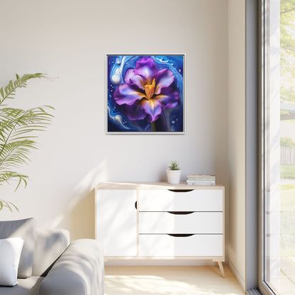 Abstract Iris - Style 2 -  Floral Framed Canvas,  Wall Print, wall art, botanical art