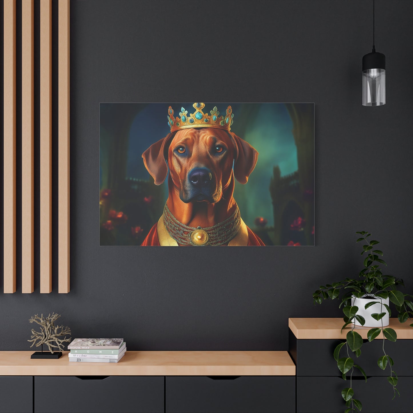 Rhodesian Ridgeback Renaissance Pet Portrait  on Canvas, wall art, wall print, dog portrait, dog art
